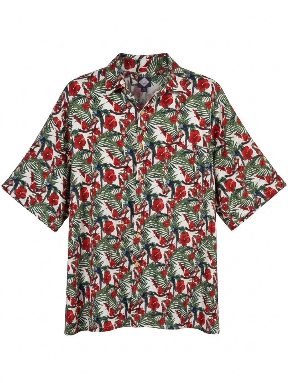 Tabasco Sportswear Vintage Tropical Hawaiian Button Up Shirt XXL Parrot Novelty